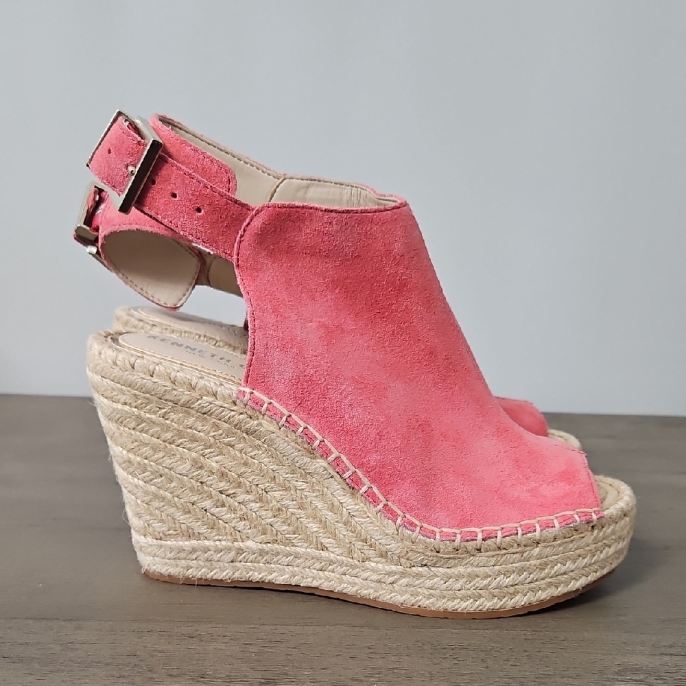 Kenneth Cole Coral Suede Wedge Sandals